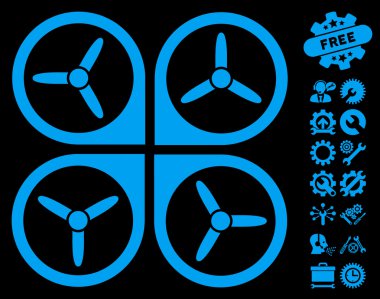 Araçlar Bonus ile Quadrotor Vektör Simgesi