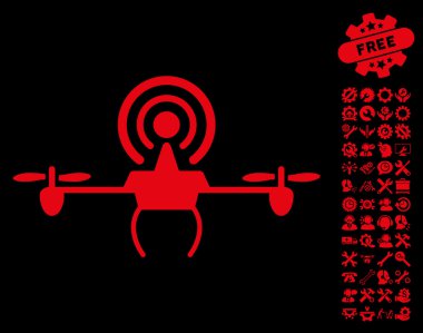 Wifi Repeater Drone Vector Icon With Tools Bonus