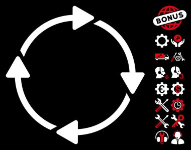 Araçlar bonusu ile Döndürme Vektör Simgesi
