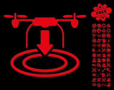 Araçlar bonus ile Drone Iniş Vektör Simgesi
