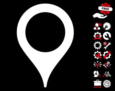 Araçlar Bonus ile Harita İşaretçisi Vektör Simgesi