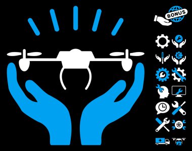 Drone Fırlatma Eller Vektör Simgesi Araçlar Bonus ile
