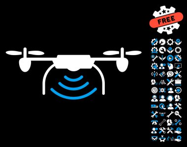 Radyo Verici Airdrone Vektör Simgesi Araçları Bonus ile