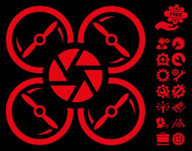 Araçlar bonus ile Shutter Drone Vektör Simgesi
