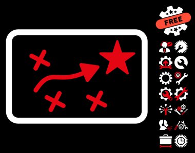 Araçlar Bonus ile Rota Planı Vektör Simgesi