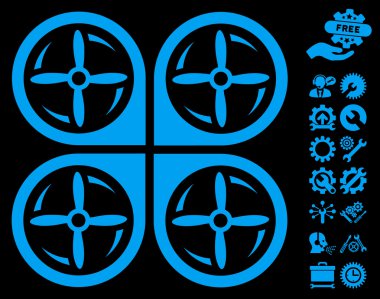 Quadrotor Vidalar Takımbonus ile Rotasyon Vektör Simgesi