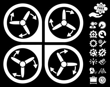 Copter Vidalar Rotasyon Vektör Simgesi Araçları Bonus ile