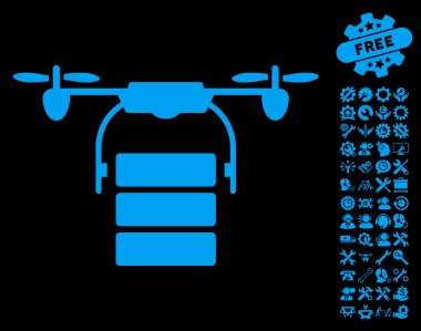 Araçlar bonus ile Kargo Drone Vektör Simgesi