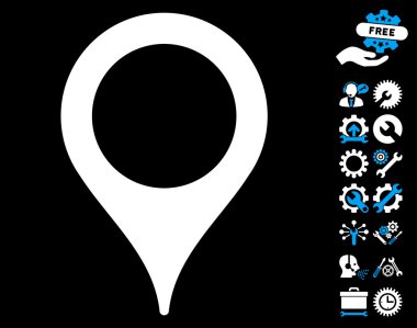 Araçlar Bonus ile Harita İşaretçisi Vektör Simgesi
