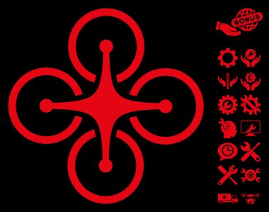 Airdrone Vector Icon With Tools Bonus