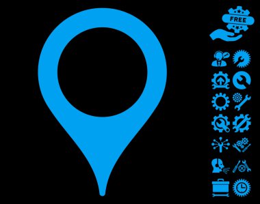 Araçlar Bonus ile Harita İşaretçisi Vektör Simgesi