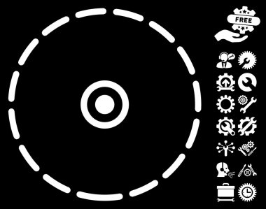 Araçlar bonusu ile Yuvarlak Alan Vektör Simgesi