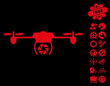 Araçlar Bonus ile Shutter Spy Airdrone Vektör Simgesi