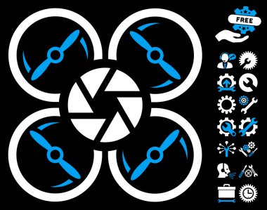 Araçlar bonus ile Shutter Drone Vektör Simgesi