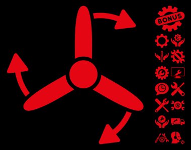 Üç uçlu vidalı döndürme vektör simgesi araçlar Bonus ile