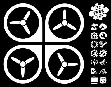 Araçlar Bonus ile Quadrotor Vektör Simgesi