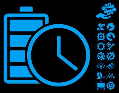 Araçlar bonusu ile Pil Zamanı Vektör Simgesi