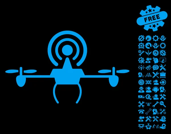 Векторный значок беспилотника Wi-Fi с бонусом "Инструменты" — стоковый вектор