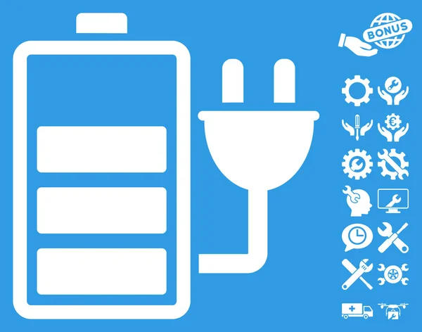 Chargez l'icône vectorielle de batterie avec le bonus d'outils — Image vectorielle