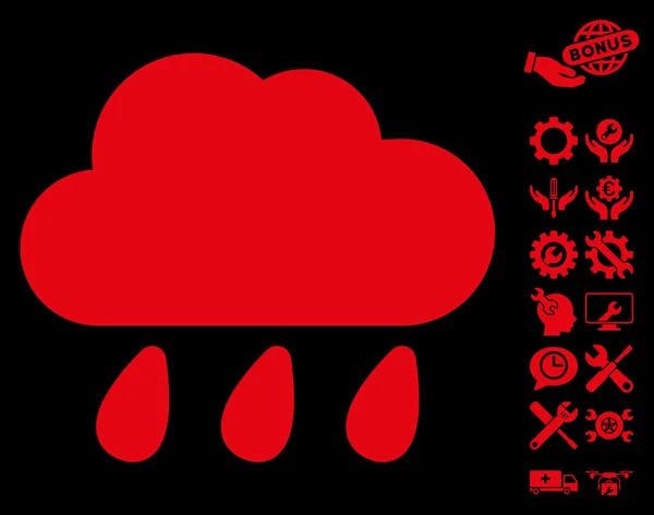 Icona vettoriale della nuvola di pioggia con bonus strumenti — Vettoriale Stock