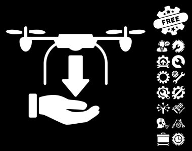Araçları Bonus ile Drone El Vektör Simge sat