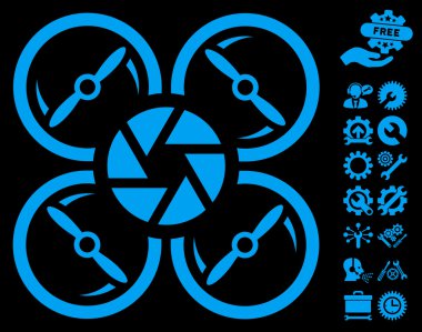 Araçlar bonus ile Shutter Drone Vektör Simgesi