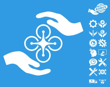 Hava Copter Bakım Eller Vektör Simge Araçları Bonus ile