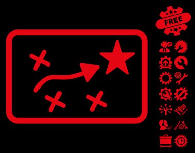 Araçlar Bonus ile Rota Planı Vektör Simgesi