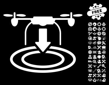 Araçlar bonus ile Drone Iniş Vektör Simgesi