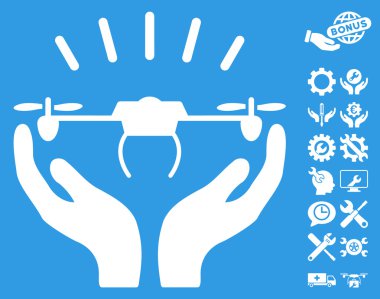 Drone Fırlatma Eller Vektör Simgesi Araçlar Bonus ile