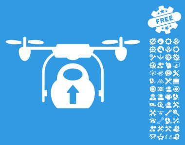 Araçlar bonus ile yük kargo drone vektör simgesi