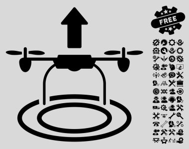 Araçlar Bonusu ile Drone Vektör Simgesini Başlat