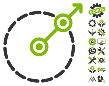 Araçlar bonusu ile Yuvarlak Alan Çıkış Vektör Simgesi