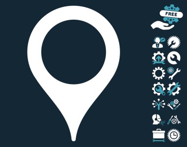 Araçlar Bonus ile Harita İşaretçisi Vektör Simgesi