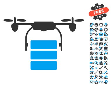 Araçlar bonus ile Kargo Drone Vektör Simgesi