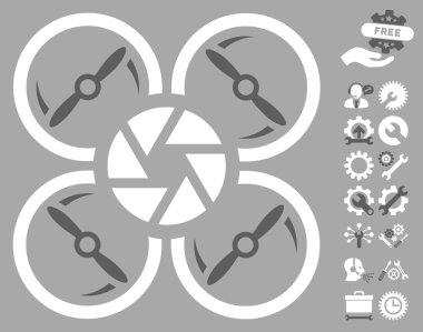 Araçlar bonus ile Shutter Drone Vektör Simgesi