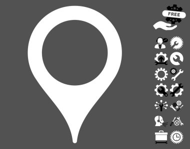 Araçlar Bonus ile Harita İşaretçisi Vektör Simgesi