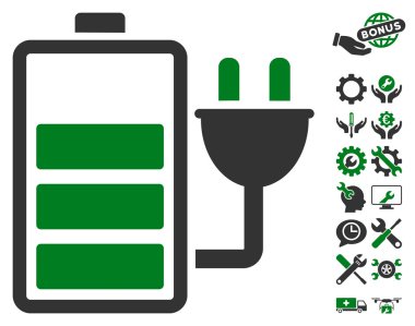 Araçlar Bonusu ile Pil Vektör Simgesini Şarj Edin