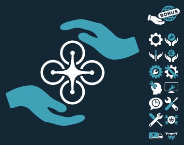 Hava Copter Bakım Eller Vektör Simge Araçları Bonus ile