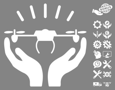 Drone Fırlatma Eller Vektör Simgesi Araçlar Bonus ile