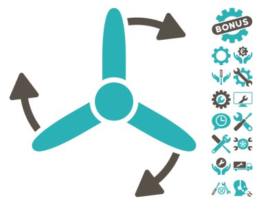 Üç uçlu vidalı döndürme vektör simgesi araçlar Bonus ile