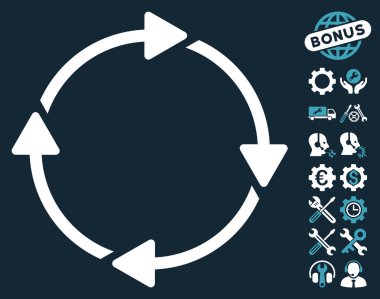 Araçlar bonusu ile Döndürme Vektör Simgesi