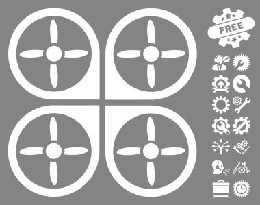 Araçlar Bonus ile Copter Vektör Simgesi