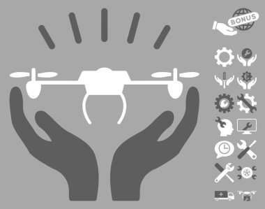 Drone Fırlatma Eller Vektör Simgesi Araçlar Bonus ile