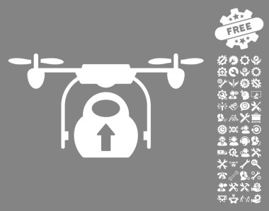 Araçlar bonus ile yük kargo drone vektör simgesi