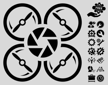 Araçlar bonus ile Shutter Drone Vektör Simgesi