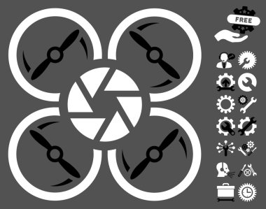 Araçlar bonus ile Shutter Drone Vektör Simgesi