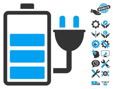 Araçlar Bonusu ile Pil Vektör Simgesini Şarj Edin