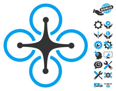 Airdrone Vector Icon With Tools Bonus
