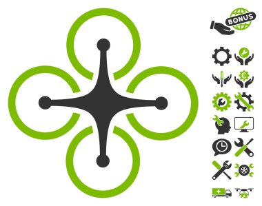 Airdrone Vector Icon With Tools Bonus